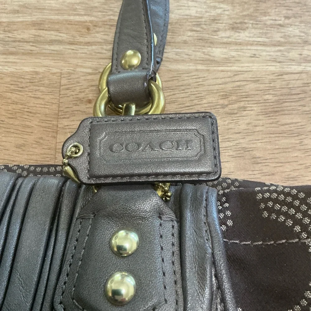 COACH ASHLEY DOTTED OP ART SHOULDER BAG